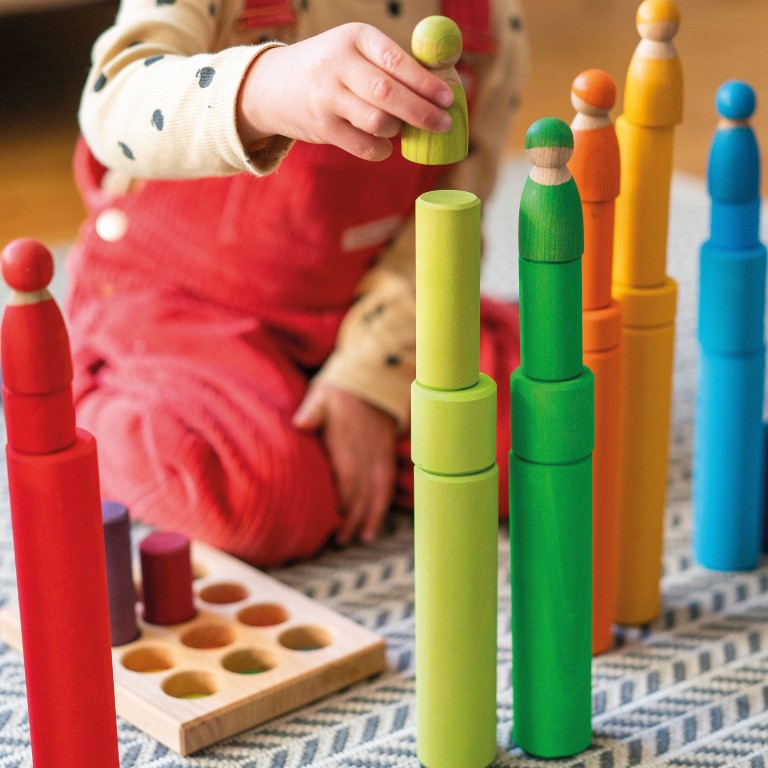 Grimm's Cilindri colori primari gioco legno 12 pezzi