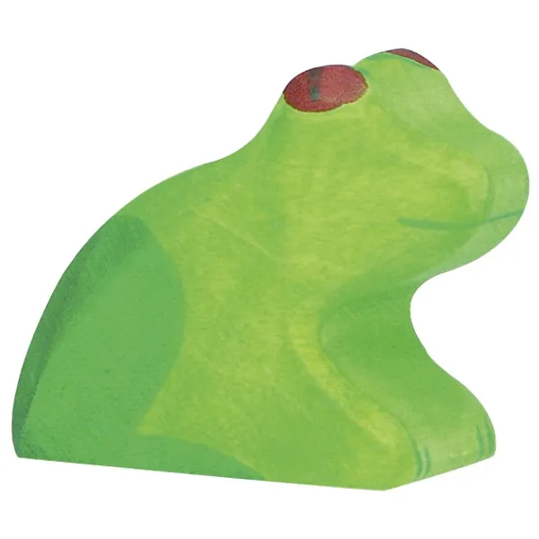 Holztiger Rana figura in legno verde massello 4,8 cm