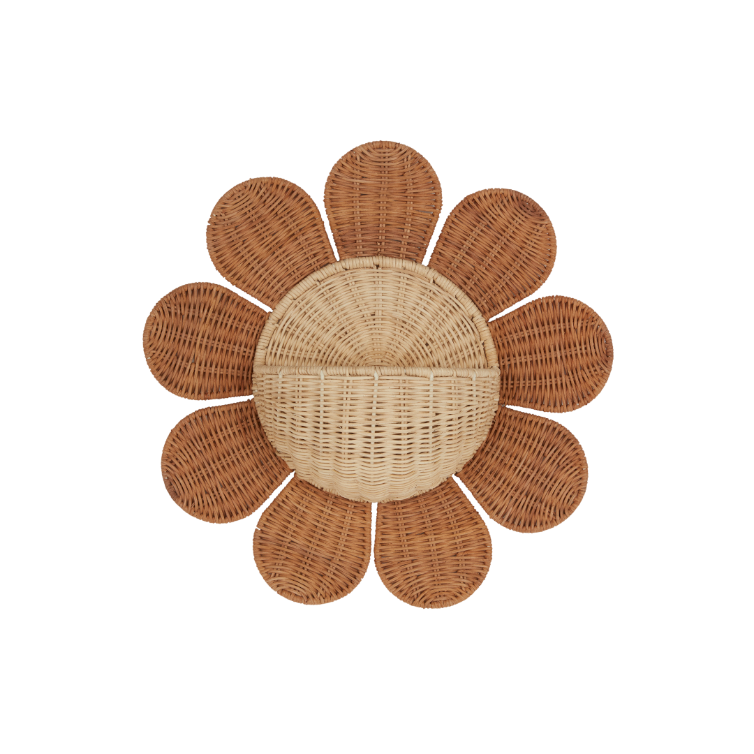 OlliElla Daisy cestino da parete in rattan 40 cm