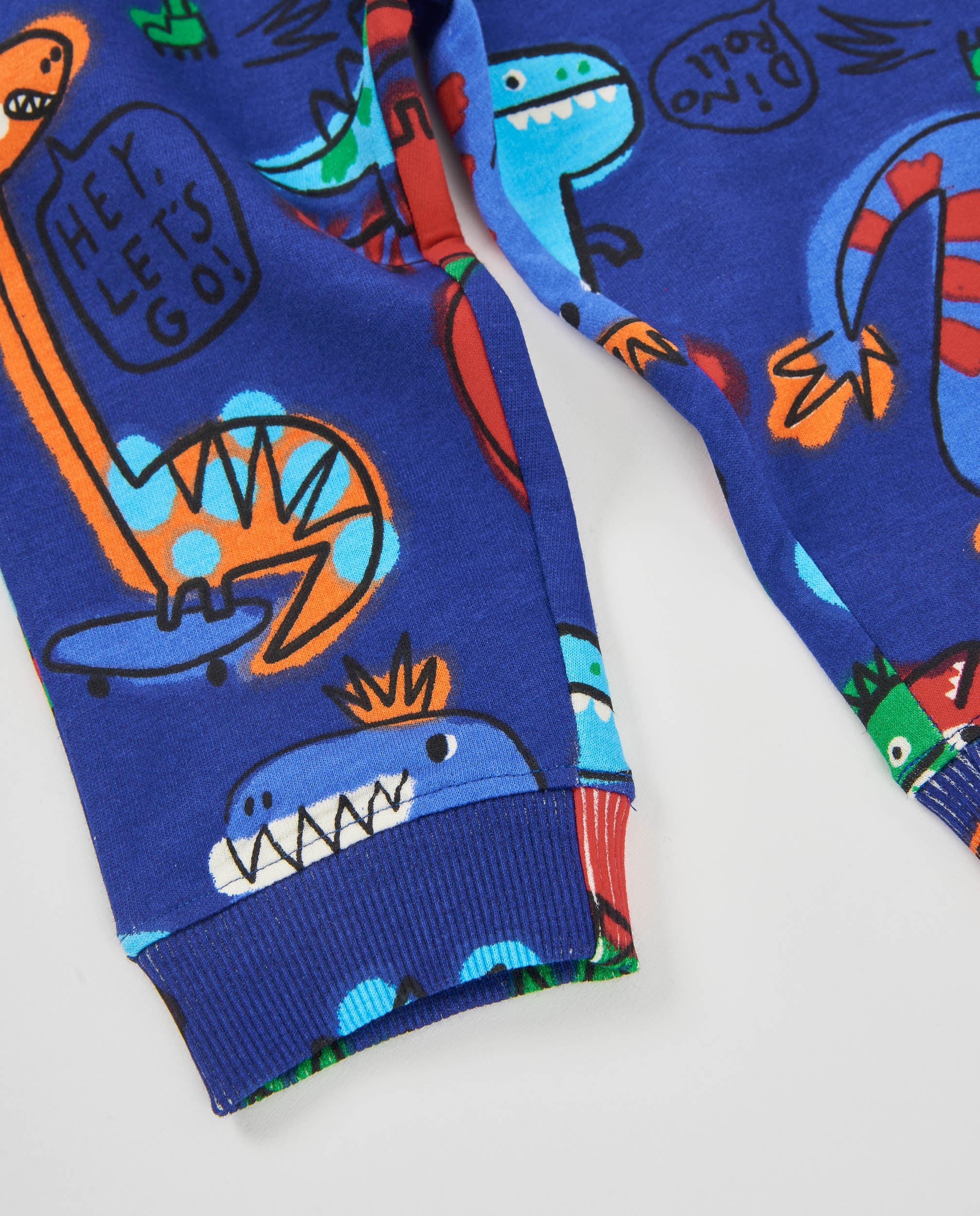 Tuc Tuc Dino Roll pantaloni felpati bimbo blu dinosauro