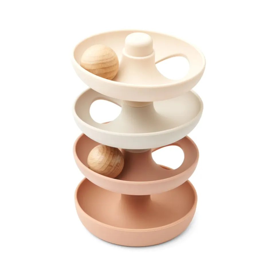 Liewood Maya Ball Tower cascata palline silicone rosa