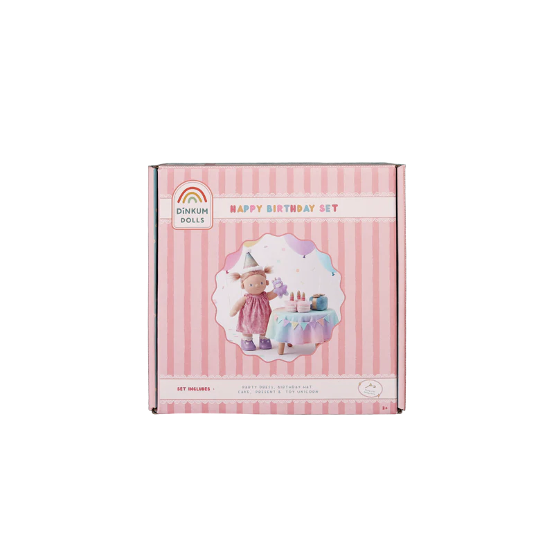 Olli Ella Dinkum Dolls Happy Birthday set accessori festa