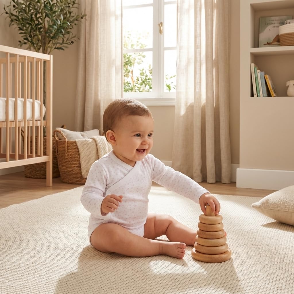 Babidu Body Stelle Maniche Lunghe Cotone Neonato Blu Cielo