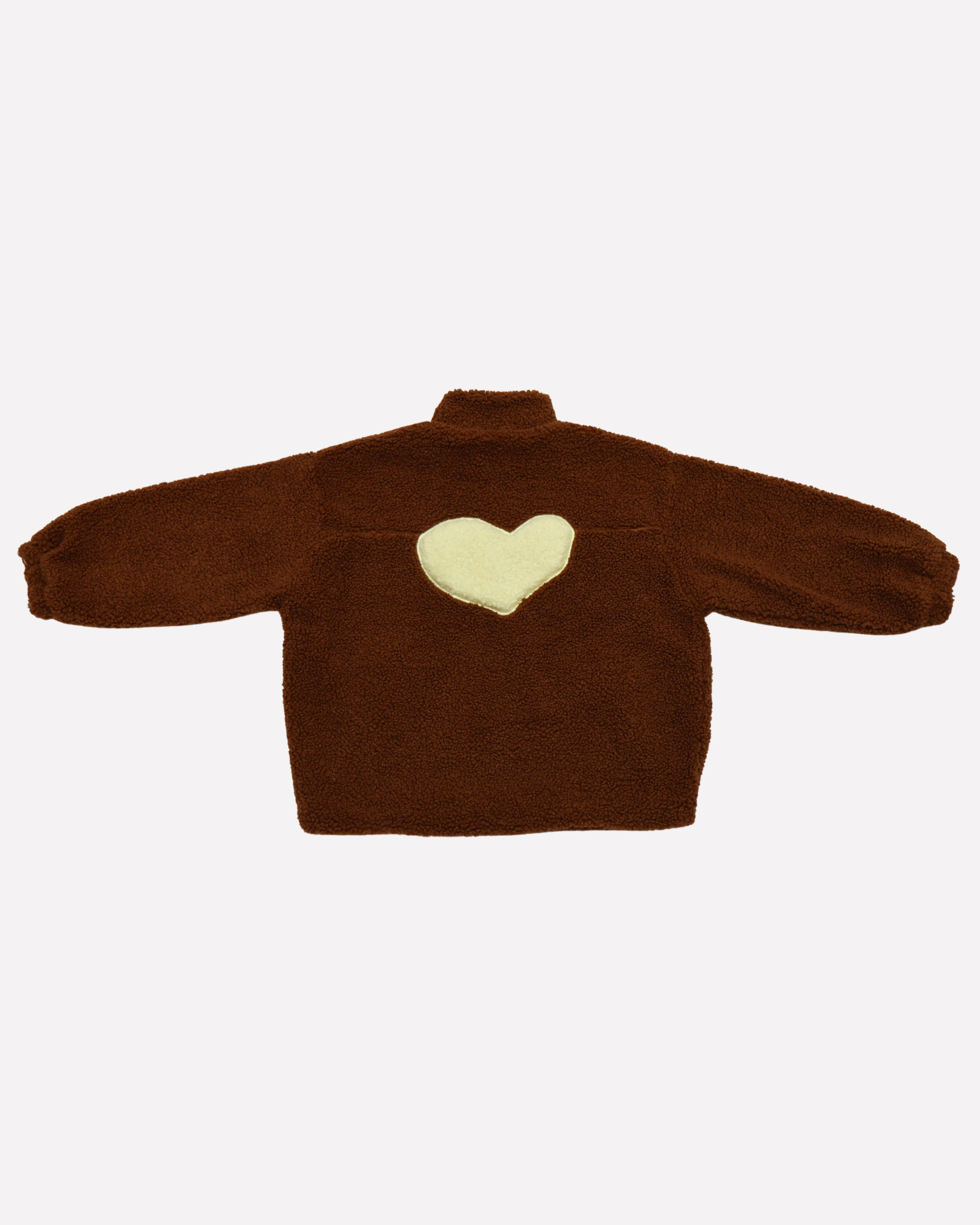 Ella and Rapha Heart Jacket giacca teddy marrone unica pile