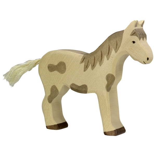 Holztiger Cavallo Pezzato figura legno dipinta a mano