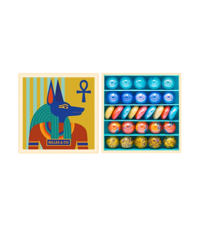 Billes & Co Anubis scatola mini biglie vetro 29 pezzi