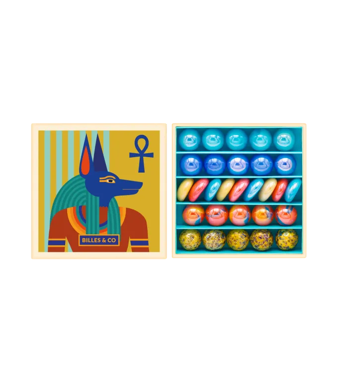Billes & Co Anubis scatola mini biglie vetro 29 pezzi
