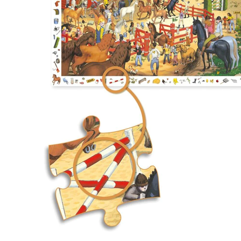 Djeco Maneggio puzzle osservazione 200 pezzi cartone