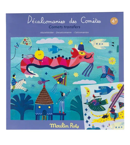 Moulin Roty Les Cometes Filantes decalcomanie trasferelli