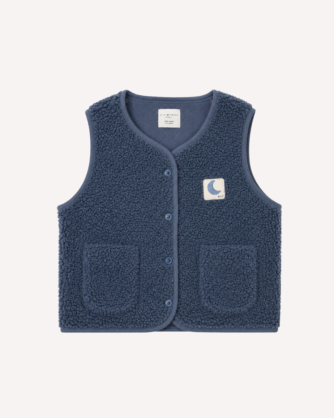 Ella and Rapha Vest gilet teddy blu bimbo caldo