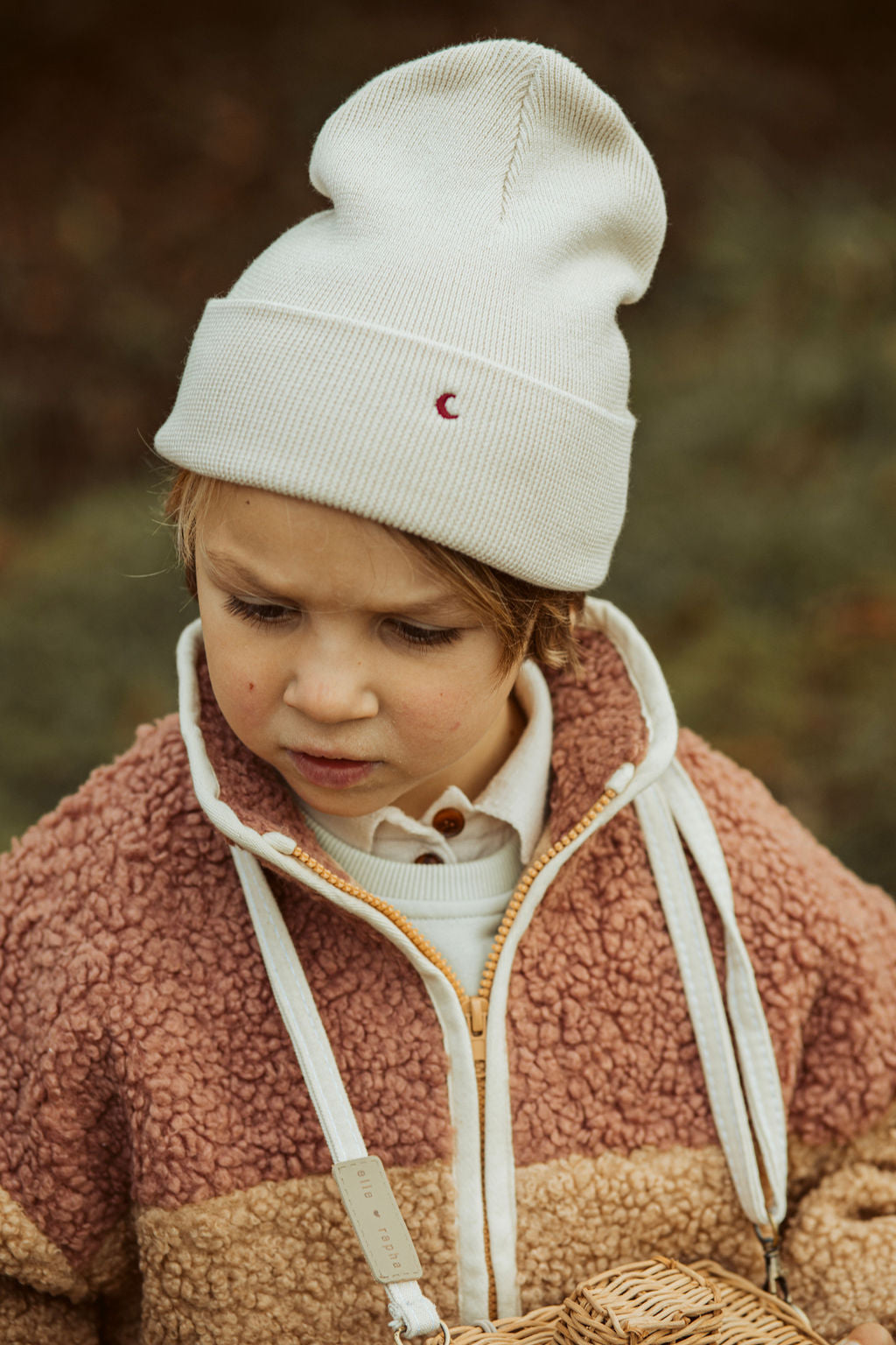 Ella and Rapha Little Teddy Moon giacca bordeaux pile