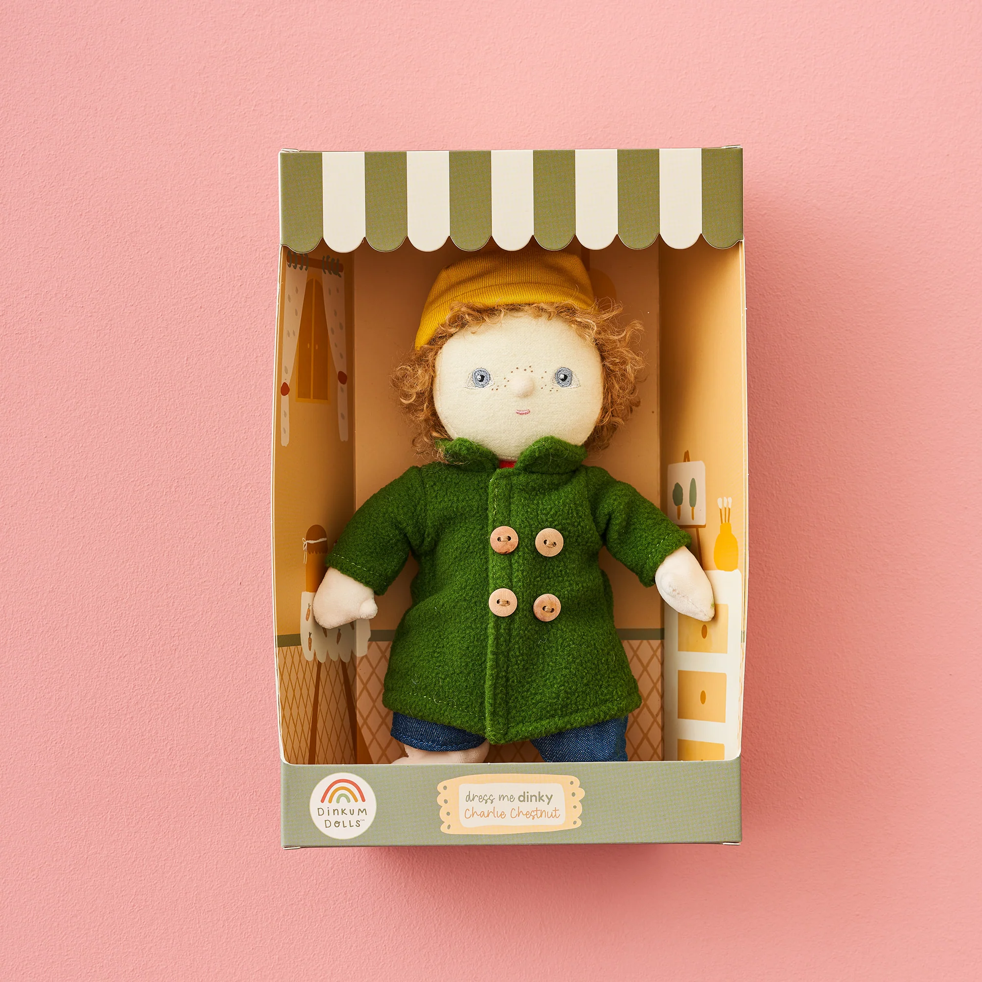 Olli Ella Dress Me Dinky Charlie Chestnut bambola stoffa
