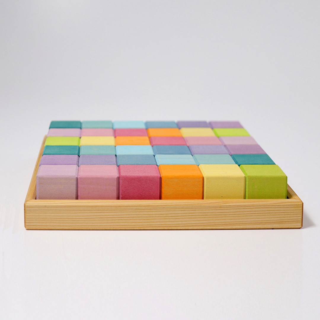 Grimm's Pastel Mosaic set 36 cubi costruzioni in legno