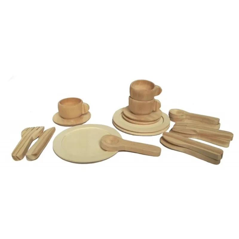 Egmont Toys Set Stoviglie in Legno 12 Pezzi Gioco Cucina 18 Mesi