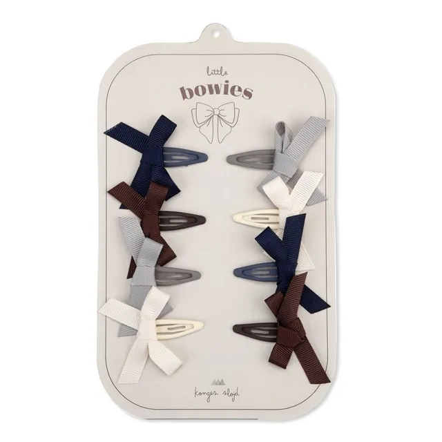 Konges Sløjd Bow Blue fermagli capelli bambina 8 pezzi