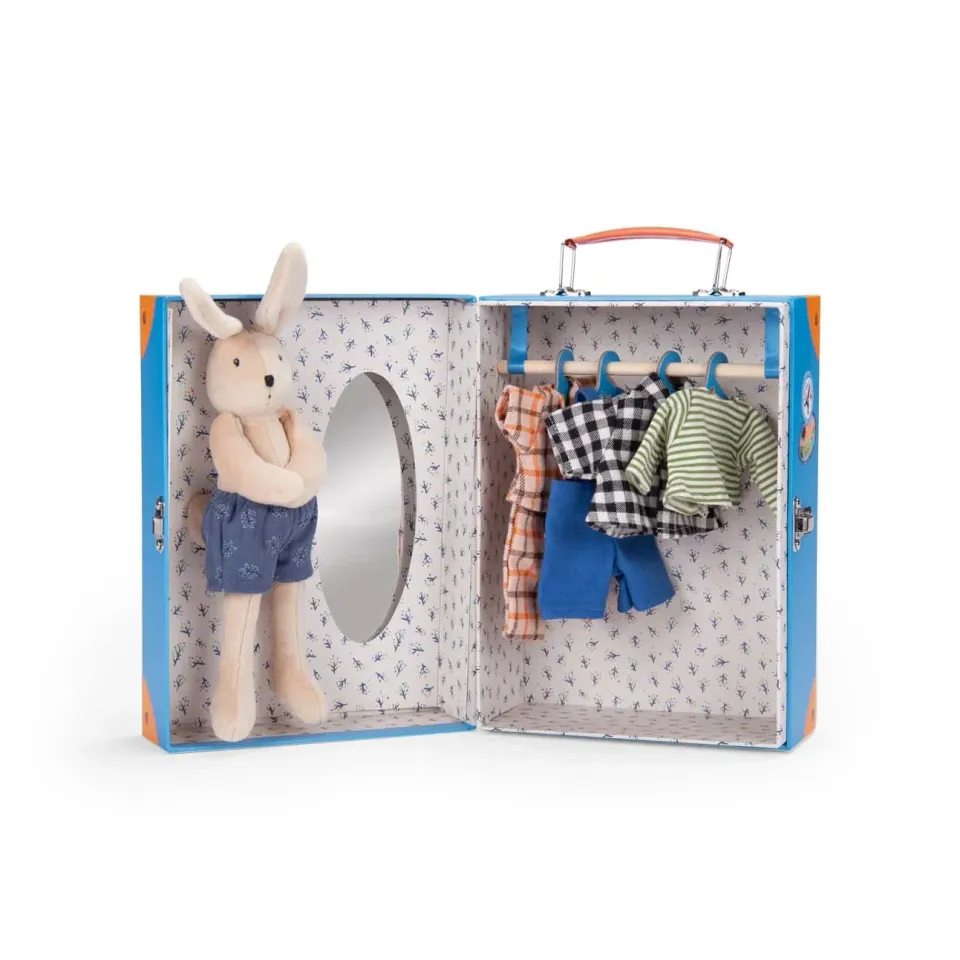 Moulin Roty Sylvain valigetta armadio coniglio stoffa