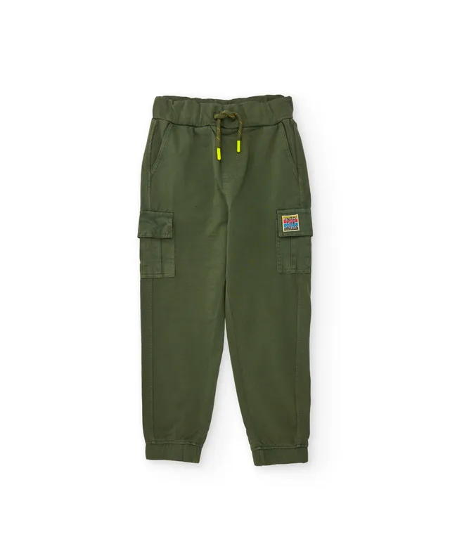 Tuc Tuc pantaloni cargo bimbo verdi tasconi elastici