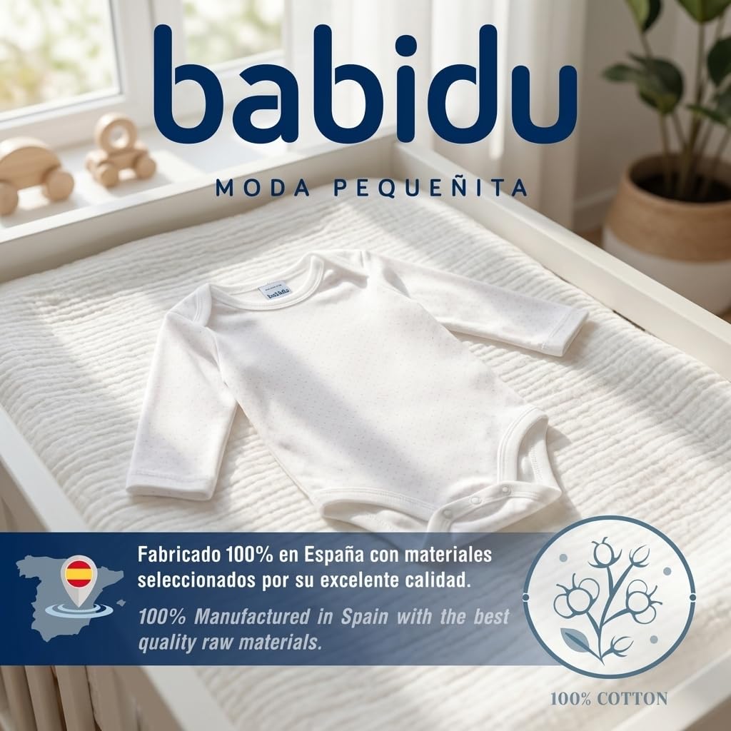 Babidu body incrociato neonato cotone pois maniche lunghe