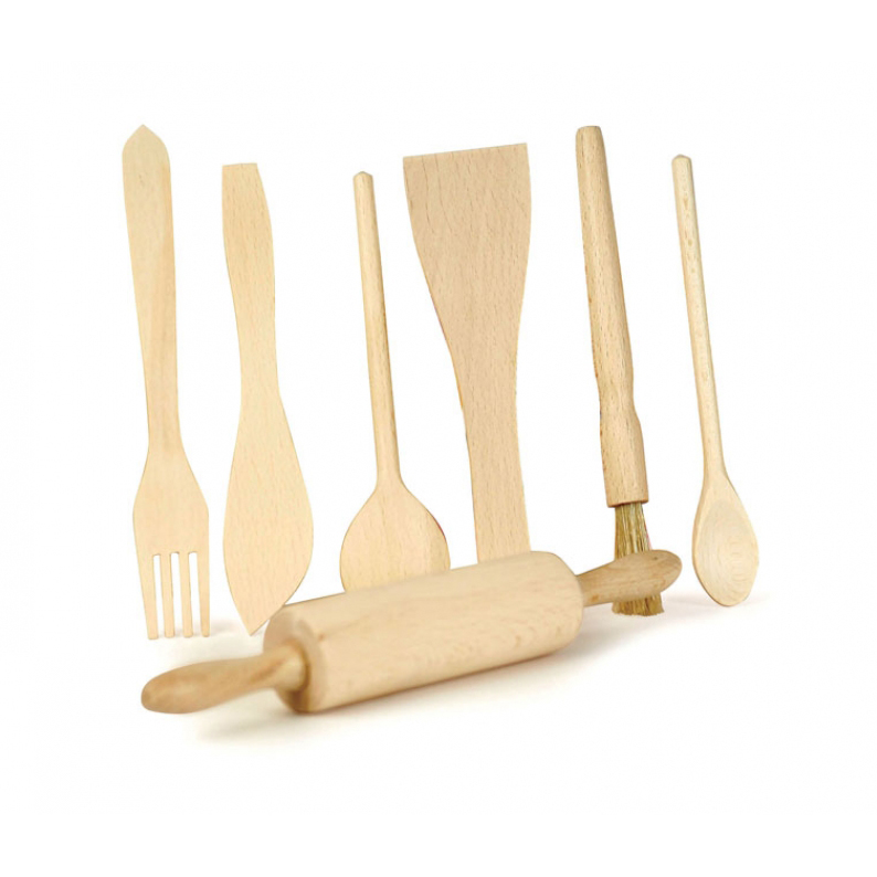 Egmont Toys Utensili Cucina set legno 7 pezzi 16 cm