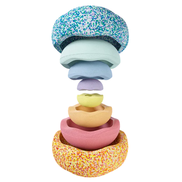 Stapelstein Summer Rainbow Set pastel gioco movimento 8 pezzi