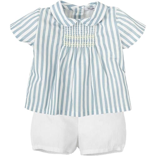 Babidu set camicia a righe e pantaloncino bianco 3 anni in cotone