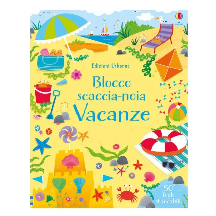 Usborne Blocco scaccia-noia Vacanze libro giochi 4+