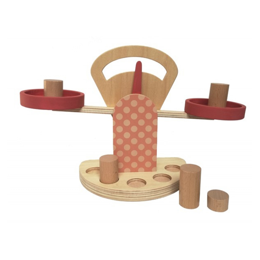 Egmont Toys bilancia a due bracci gioco in legno con pesi