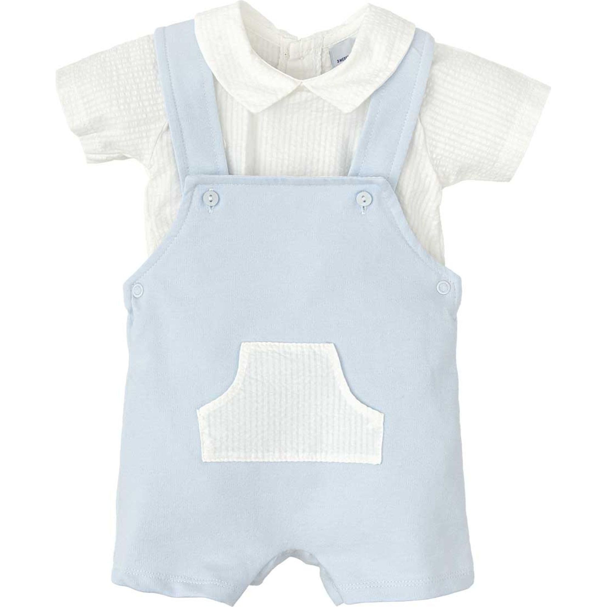 Babidu Set Salopette Corta e T-shirt Bimbo 2 Anni Tasca