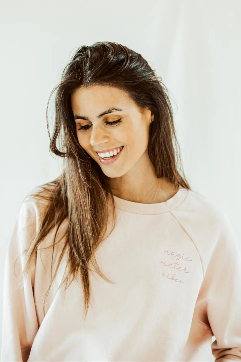 Ella and Rapha Meter classic fit felpa pearl rose cotone organico