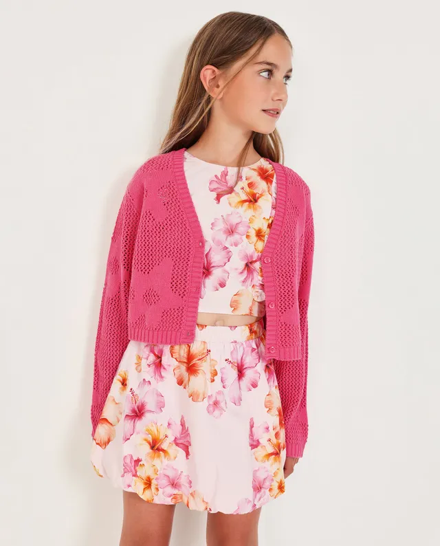 Tuc Tuc cardigan bambina fucsia traforato