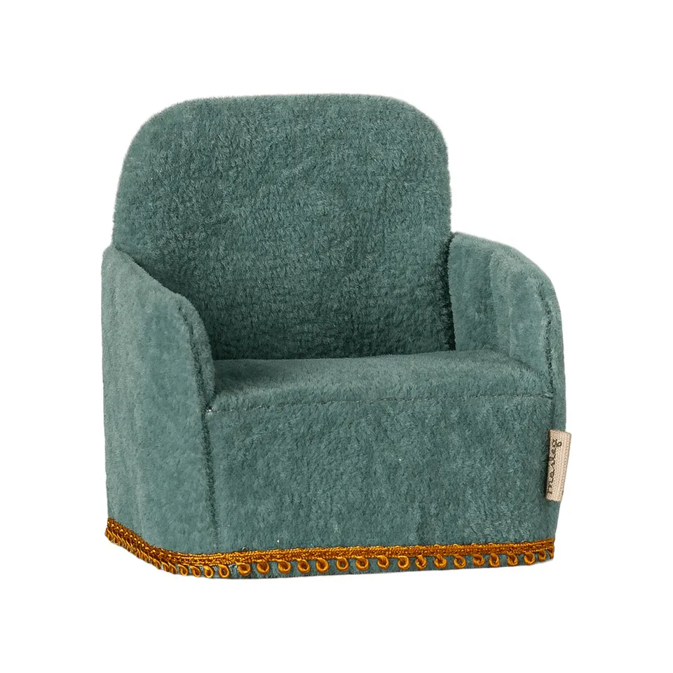Maileg Poltrona menta topo miniatura casa bambole 8 cm
