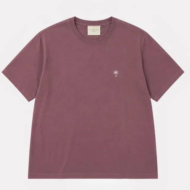 Ella and Rapha Palmtree t-shirt uomo marrone vestibilità comoda