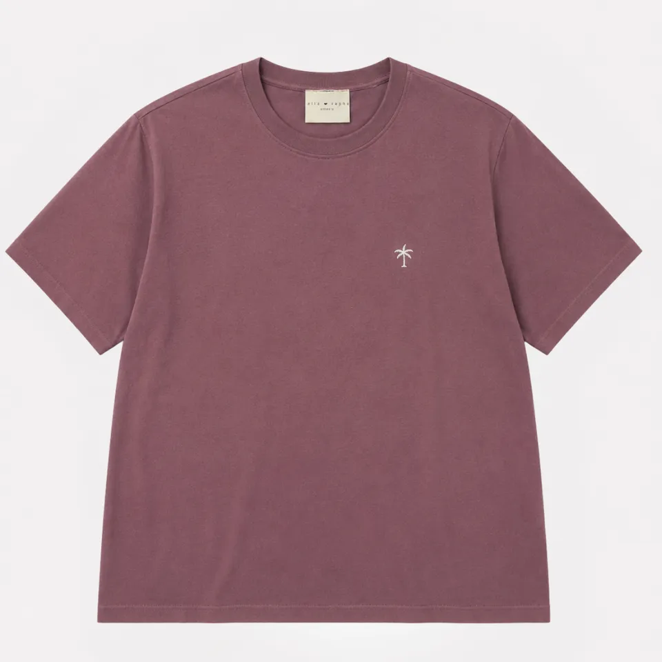 Ella and Rapha Palmtree t-shirt uomo marrone vestibilità comoda