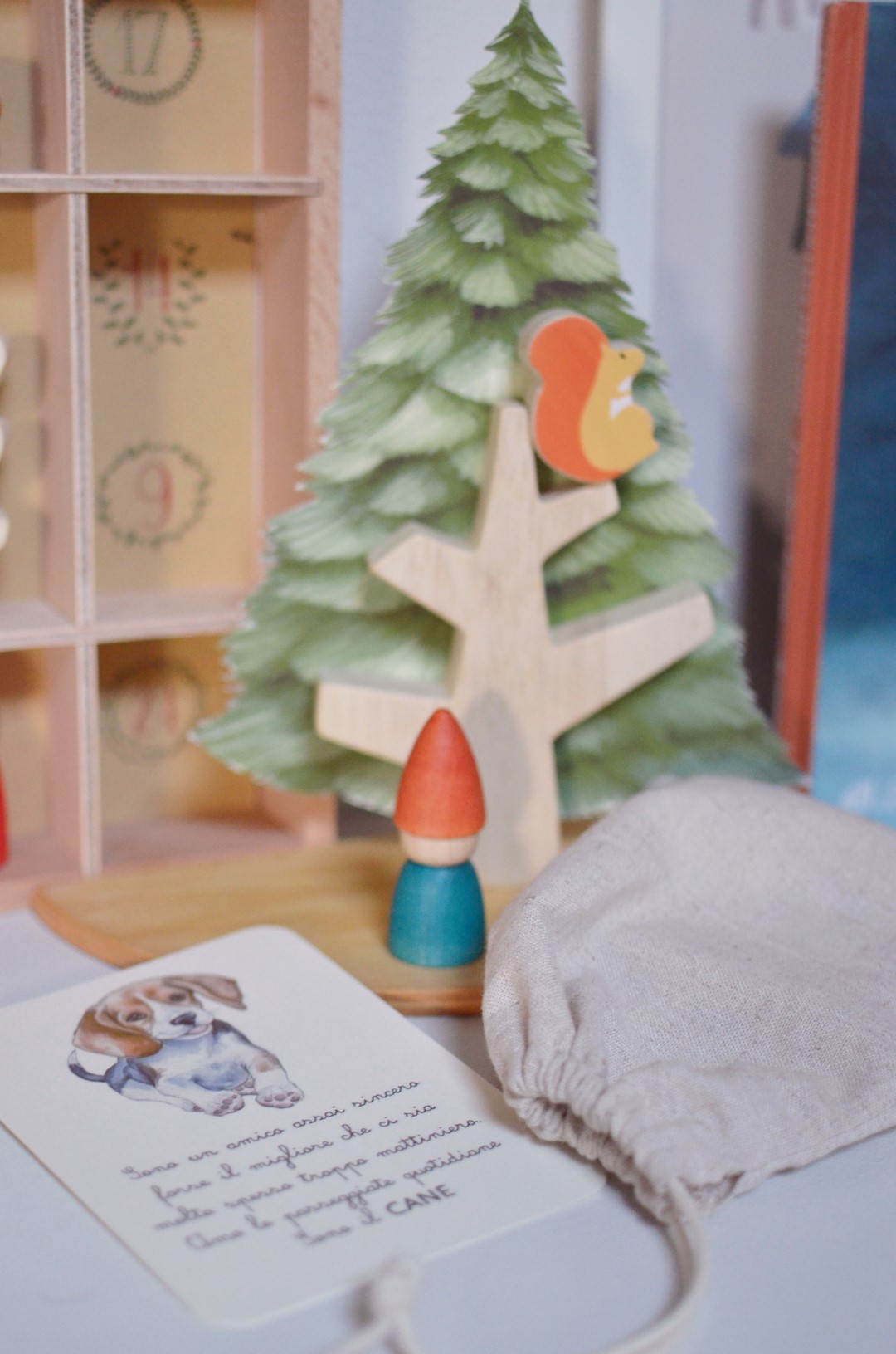 Grapat Tomte Autunno calendario avvento legno