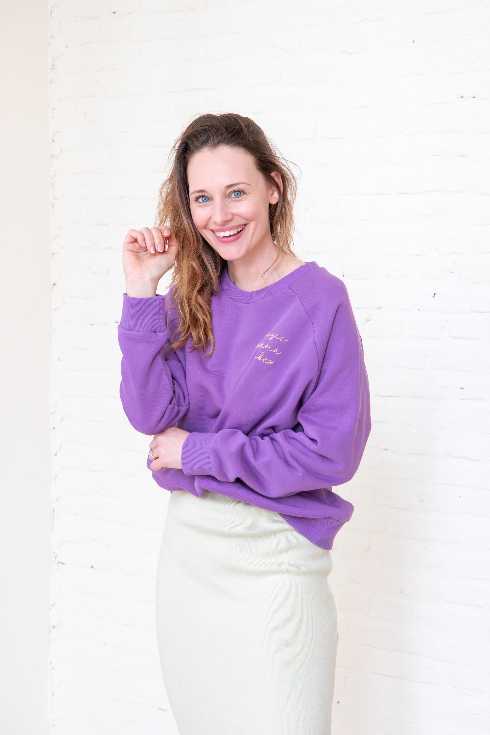 Ella and Rapha Mama felpa violet classic fit viola