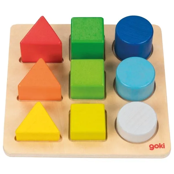 Goki puzzle colori e forme Montessori in legno
