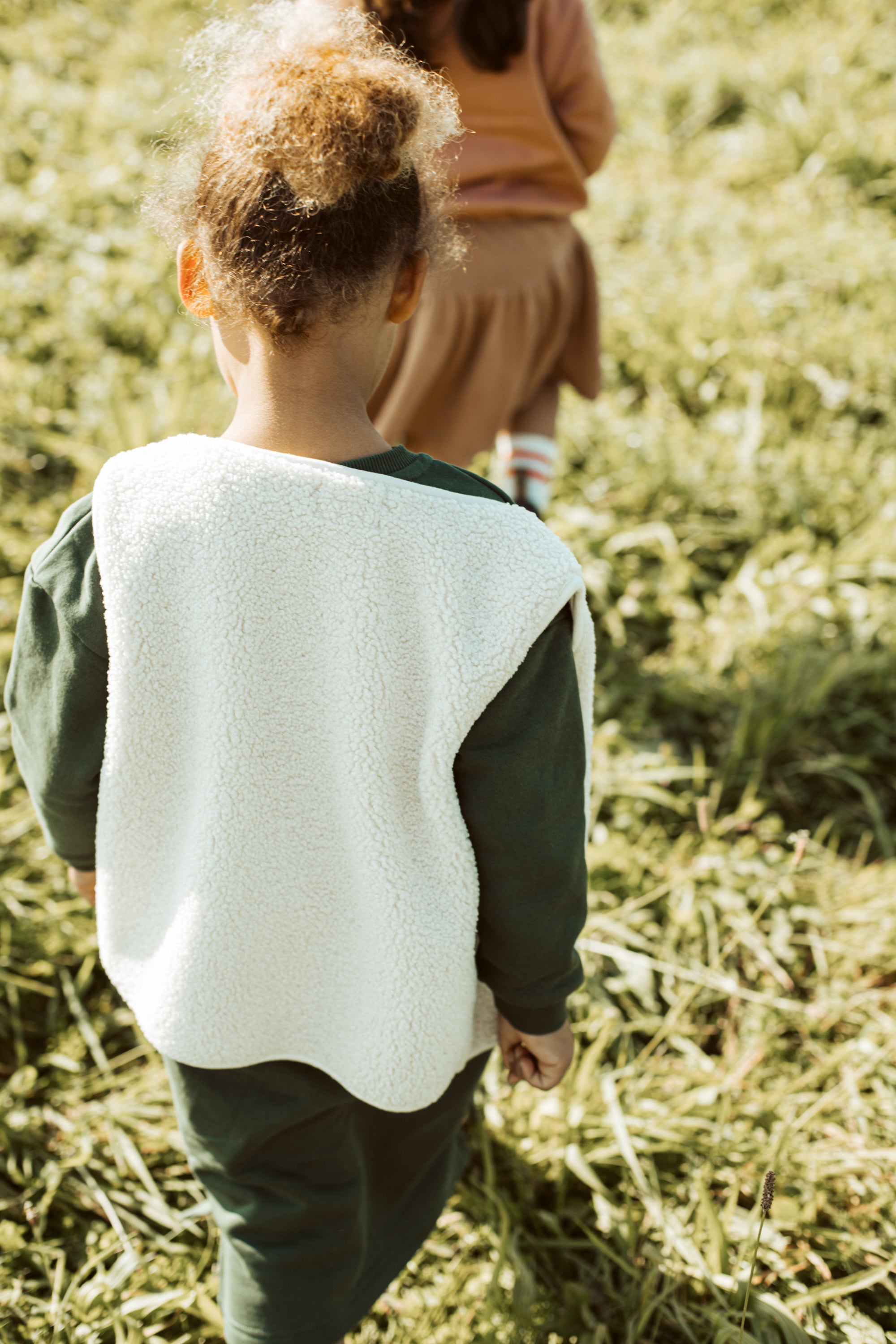 Ella and Rapha Moon Gilet Teddy Bambino Ecru