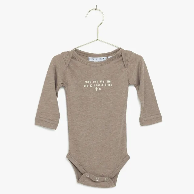 Ella and Rapha Sun Moon Stars body neonato taupe