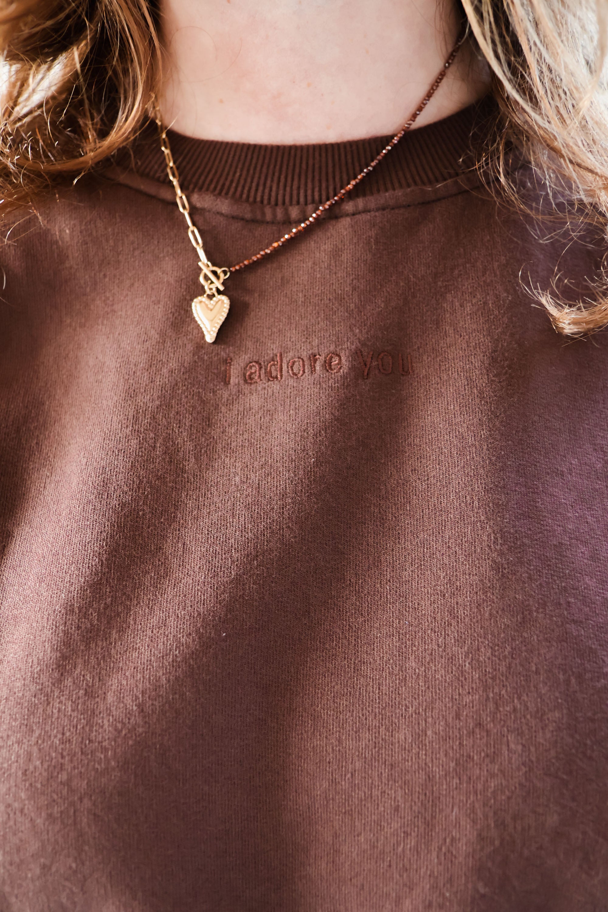 Ella and Rapha I Adore You felpa donna marrone loose fit