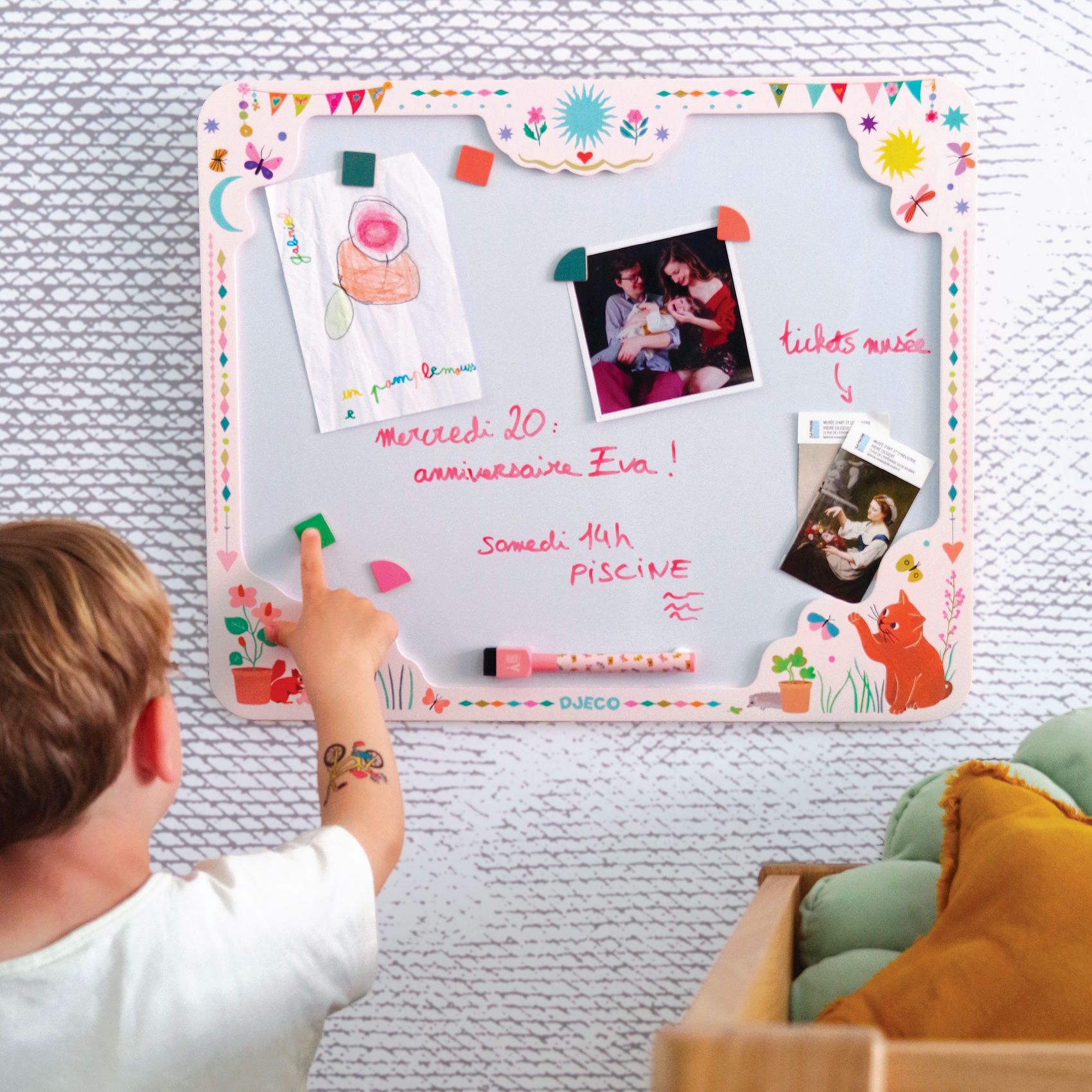Djeco Cat lavagna magnetica 46x38 cm con pennarello