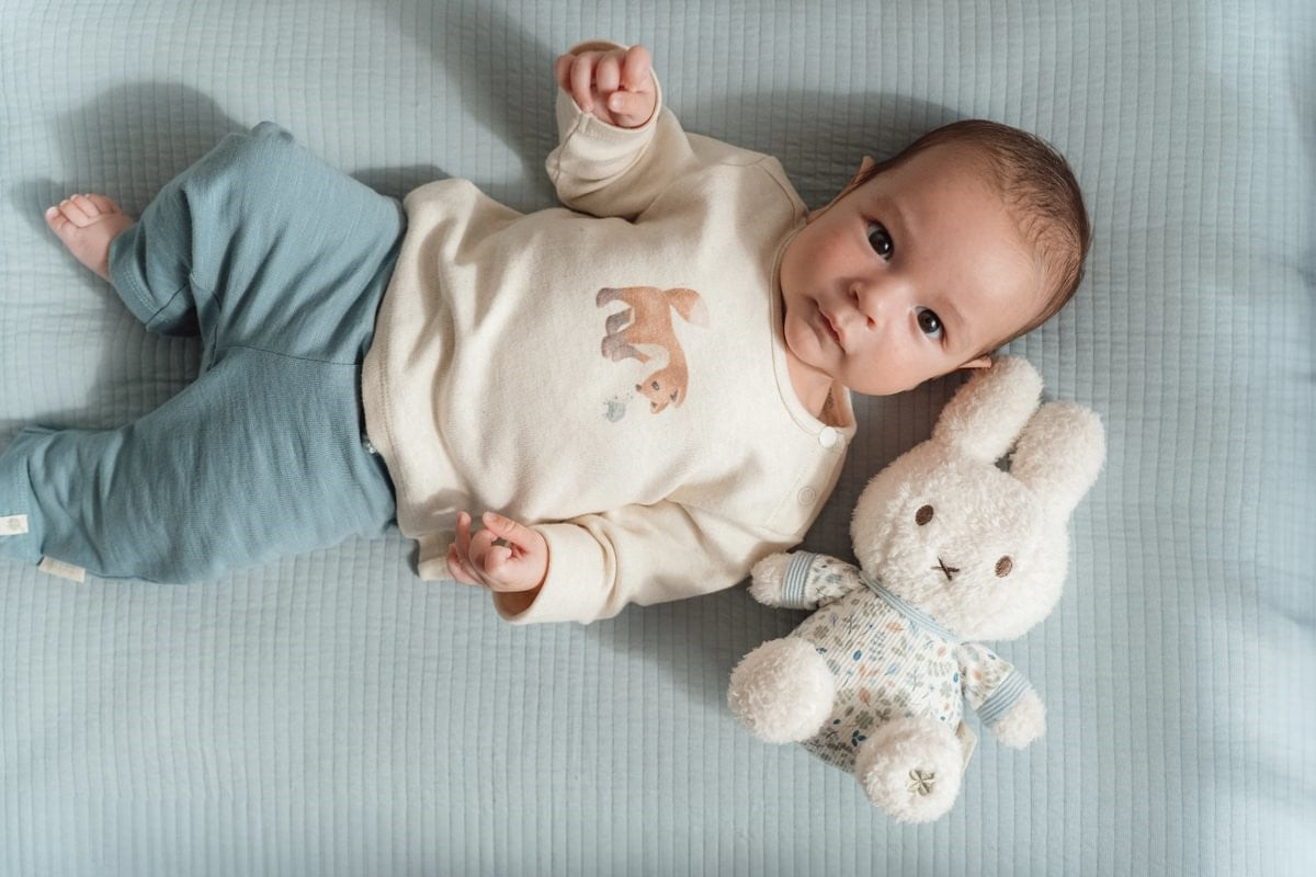 Miffy Lucky Leaves peluche coniglio blu 20 cm