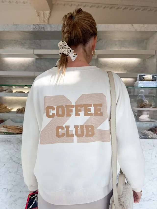 Ella and Rapha Coffee Club felpa avorio taglia unica ampia