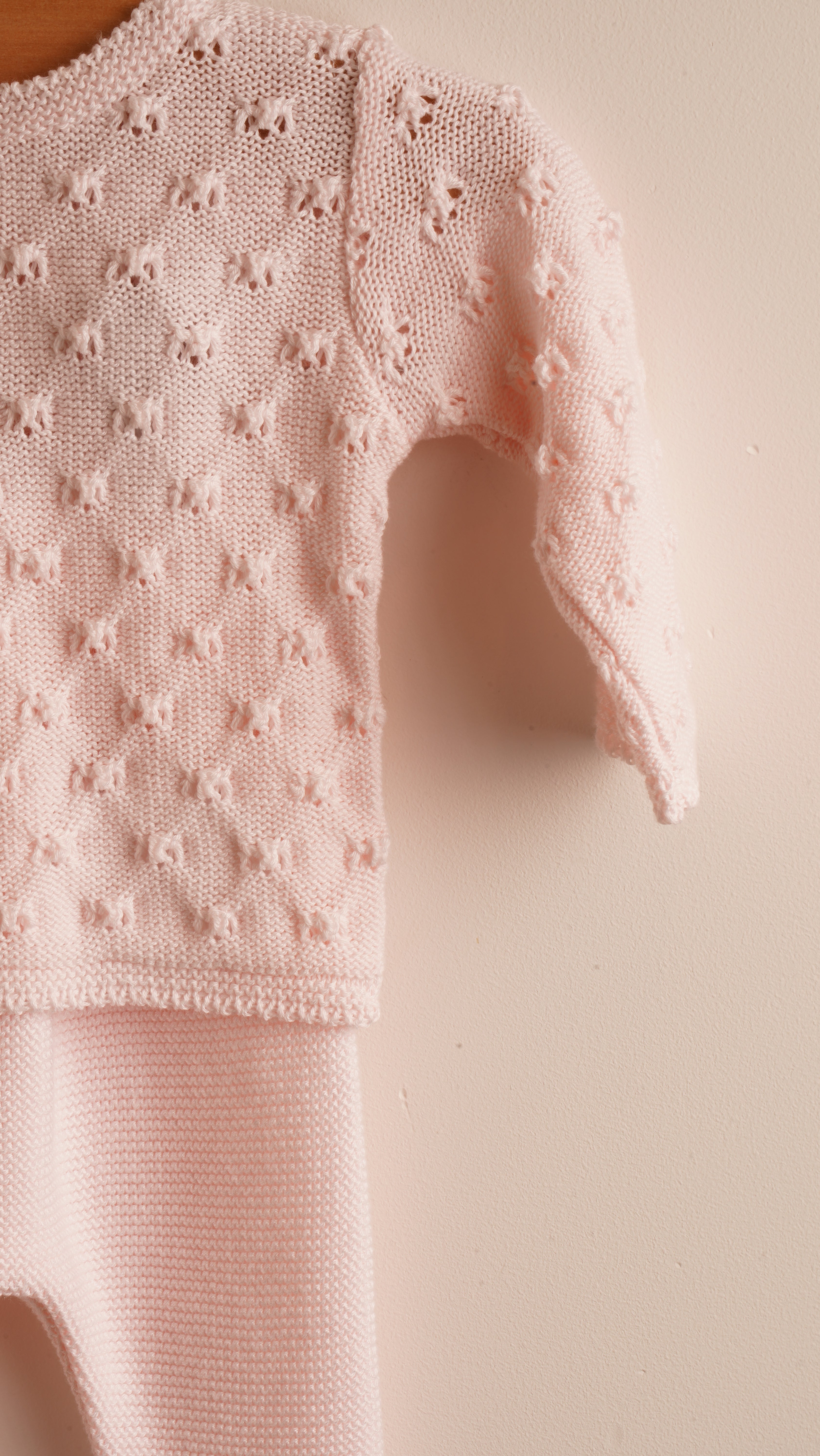 Mebi completo neonato 1 mese rosa maglia cotone