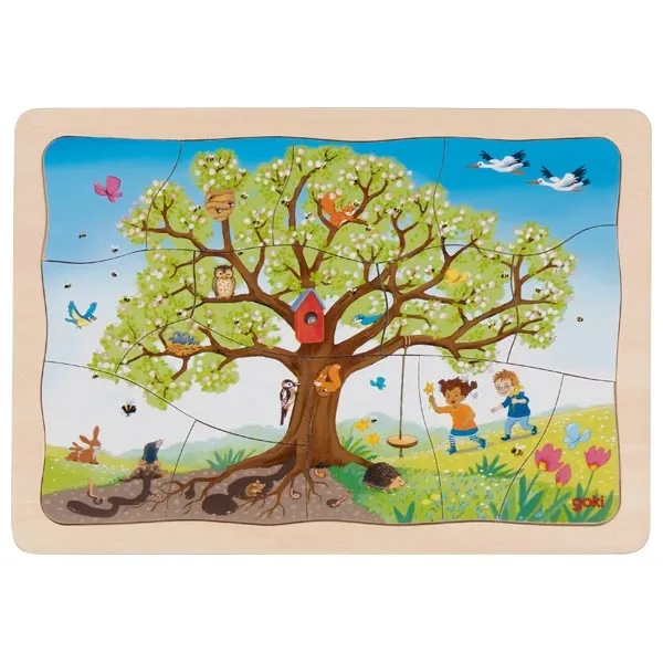 Goki Le 4 Stagioni puzzle legno 47 pezzi 4 livelli