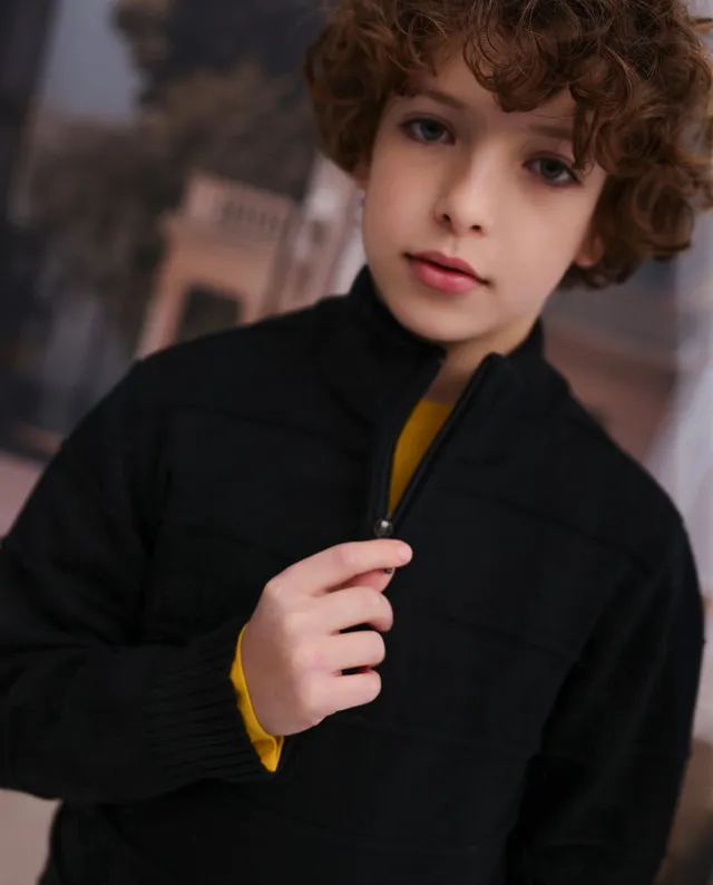 Tuc Tuc maglione bambino collo alto zip nero