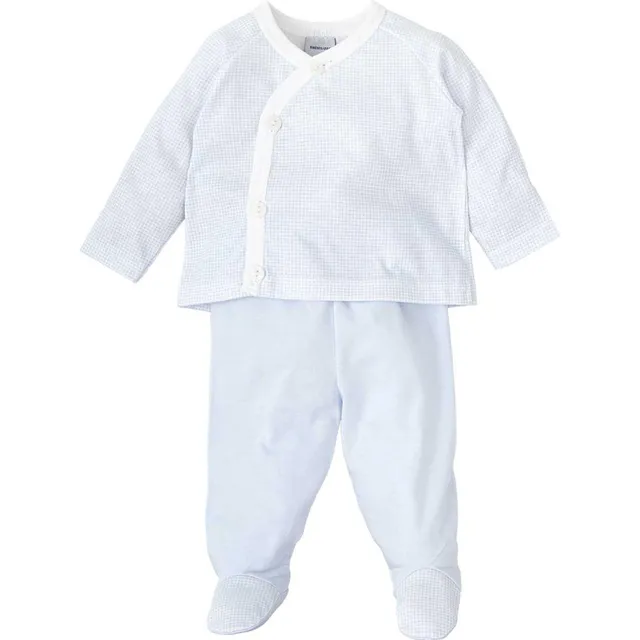 Babidu set maglia incrociata e ghettina azzurro 0 mesi cotone