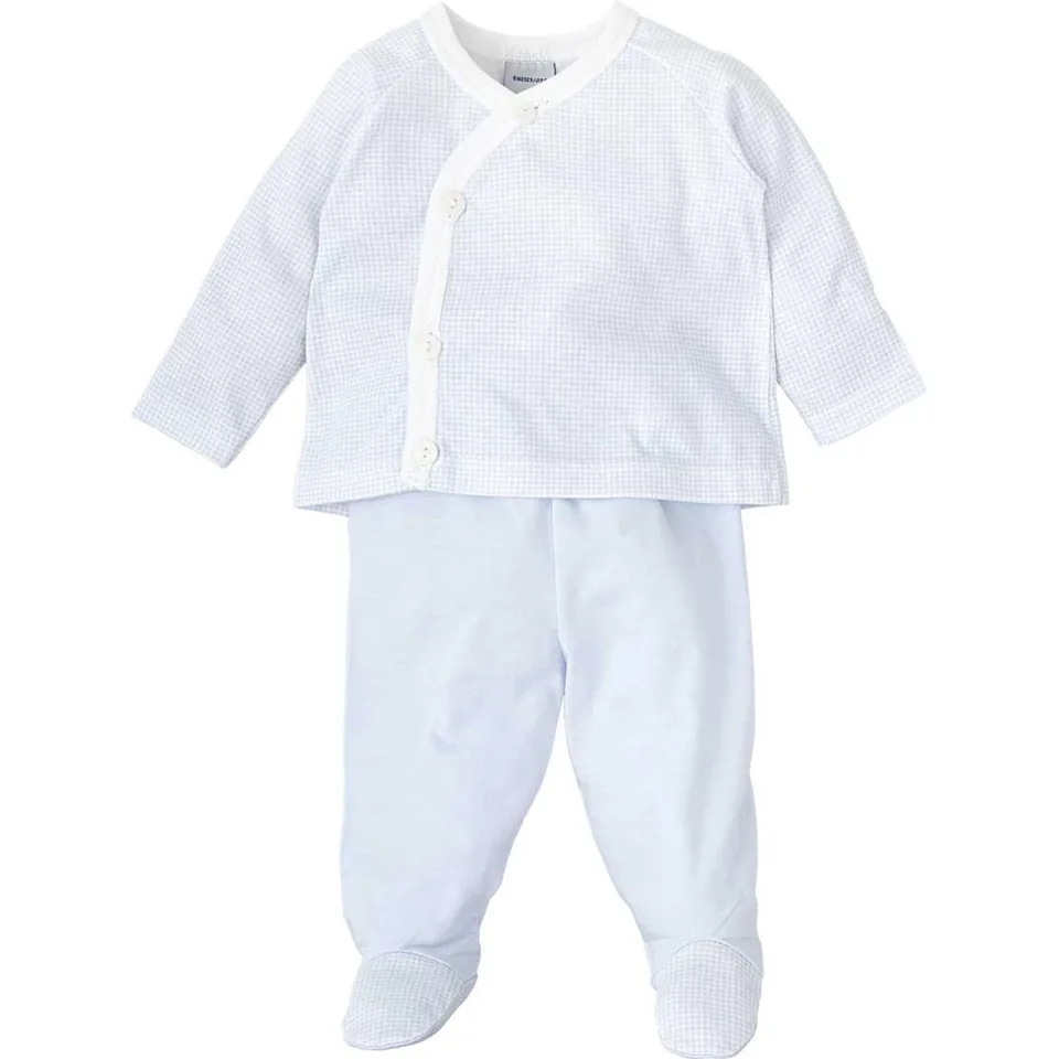 Babidu set maglia incrociata e ghettina azzurro 0 mesi cotone