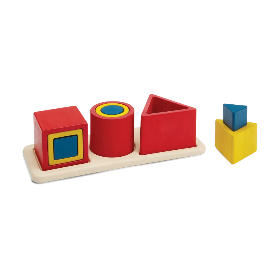Plan Toys Unit Blocks Nesting Puzzle blocchi legno geometrici