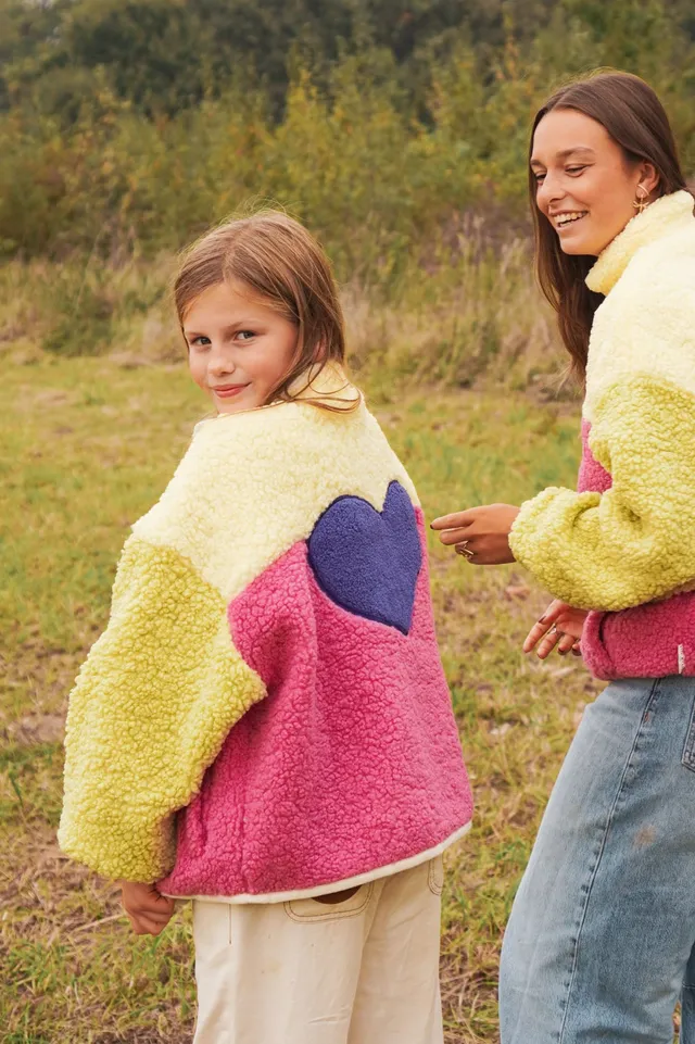 Ella and Rapha Funky Heart giacca teddy bimba multicolor poliestere
