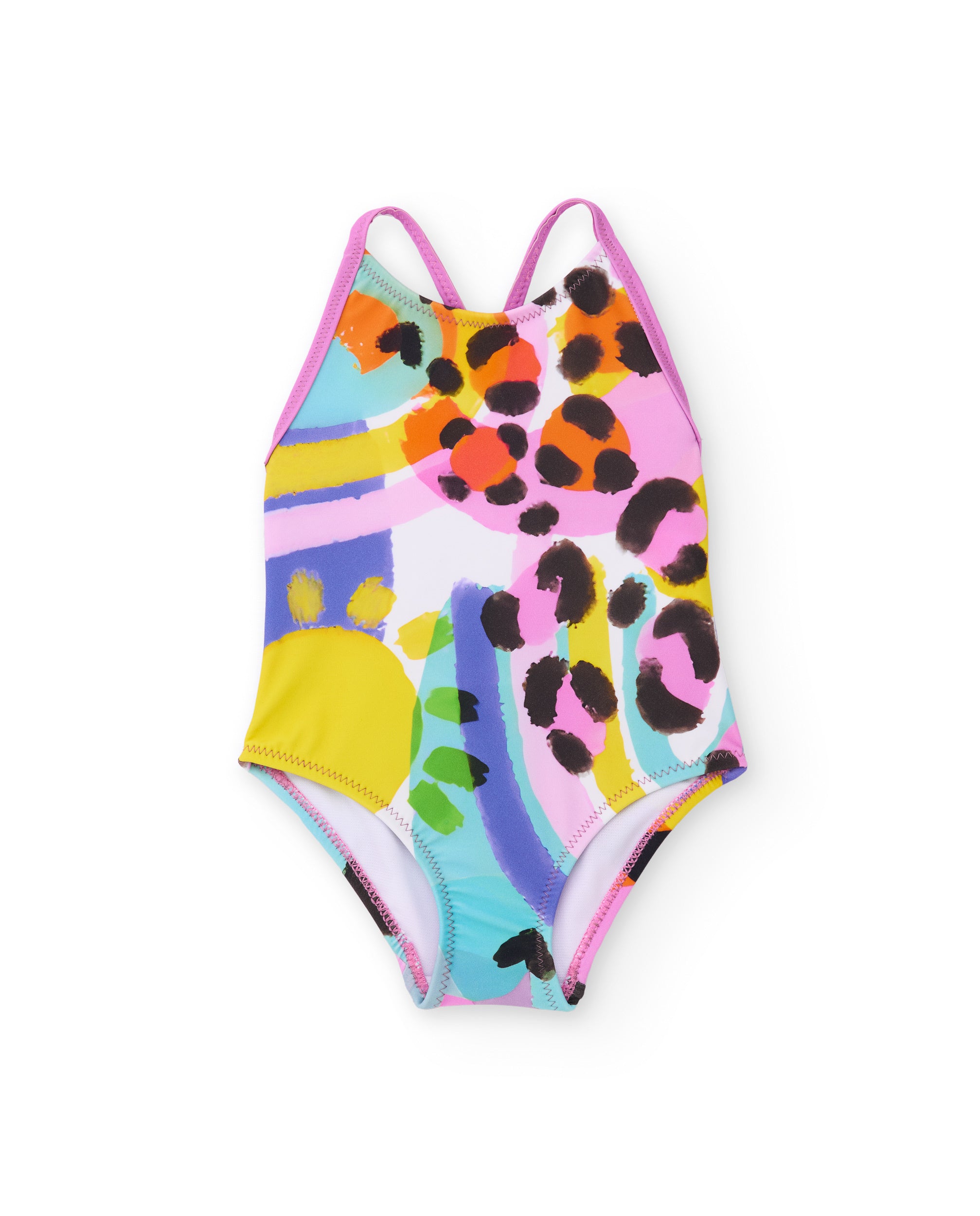 Tuc Tuc costume bambina bianco astratto intero